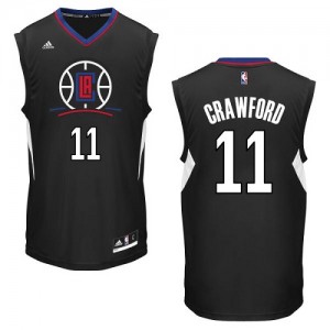 Maillot Adidas Noir Alternate Authentic Los Angeles Clippers - Jamal Crawford #11 - Homme