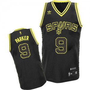 Maillot NBA San Antonio Spurs #9 Tony Parker Noir Adidas Swingman Electricity Fashion - Homme