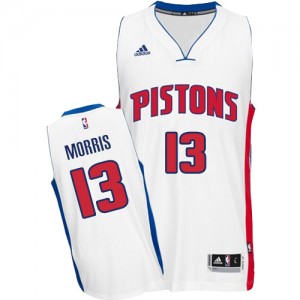 Maillot NBA Blanc Marcus Morris #13 Detroit Pistons Home Swingman Homme Adidas