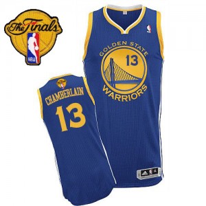 Maillot NBA Bleu royal Wilt Chamberlain #13 Golden State Warriors Road 2015 The Finals Patch Authentic Homme Adidas
