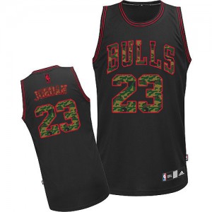 Maillot NBA Camo noir Michael Jordan #23 Chicago Bulls Fashion Authentic Homme Adidas