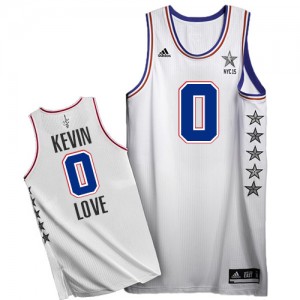 Maillot NBA Cleveland Cavaliers #0 Kevin Love Blanc Adidas Authentic 2015 All Star - Homme