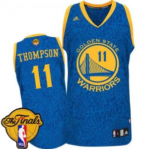 Maillot Authentic Golden State Warriors NBA Crazy Light 2015 The Finals Patch Bleu - #11 Klay Thompson - Homme