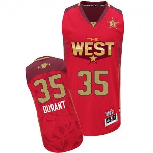 Oklahoma City Thunder Kevin Durant #35 2011 All Star Authentic Maillot d'équipe de NBA - Rouge pour Homme