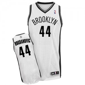 Maillot Adidas Blanc Home Authentic Brooklyn Nets - Bojan Bogdanovic #44 - Homme