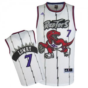 Maillot Authentic Toronto Raptors NBA Throwback Blanc - #7 Kyle Lowry - Homme