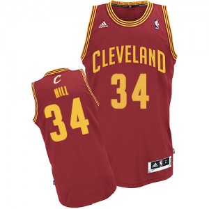 Maillot NBA Cleveland Cavaliers #34 Tyrone Hill Vin Rouge Adidas Swingman Road - Homme