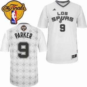 Maillot Adidas Blanc New Latin Nights Finals Patch Authentic San Antonio Spurs - Tony Parker #9 - Homme
