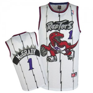 Maillot Authentic Toronto Raptors NBA Throwback Blanc - #1 Tracy Mcgrady - Homme