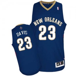 New Orleans Pelicans Anthony Davis #23 Road Authentic Maillot d'équipe de NBA - Bleu marin pour Homme