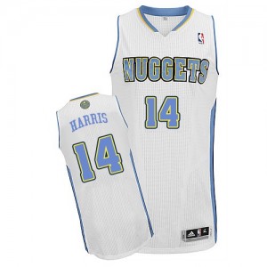 Maillot NBA Denver Nuggets #14 Gary Harris Blanc Adidas Authentic Home - Homme