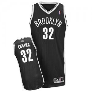 Maillot Adidas Noir Road Authentic Brooklyn Nets - Julius Erving #32 - Homme
