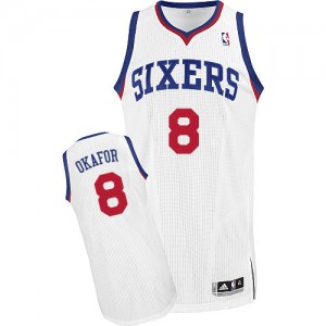 Maillot Authentic Philadelphia 76ers NBA Home Blanc - #8 Jahlil Okafor - Homme