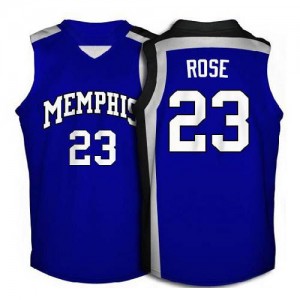 Maillot NBA Bleu Derrick Rose #23 Chicago Bulls Memphis Tigers High School Throwback Authentic Homme Nike