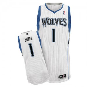 Maillot NBA Blanc Tyus Jones #1 Minnesota Timberwolves Home Authentic Homme Adidas