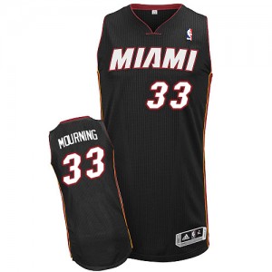 Miami Heat Alonzo Mourning #33 Road Authentic Maillot d'équipe de NBA - Noir pour Homme