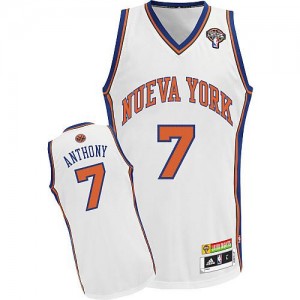 Maillot NBA Blanc Carmelo Anthony #7 New York Knicks Latin Nights Authentic Homme Adidas