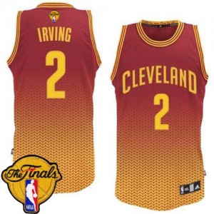 Cleveland Cavaliers Kyrie Irving #2 Resonate Fashion 2015 The Finals Patch Authentic Maillot d'équipe de NBA - Rouge pour Homme