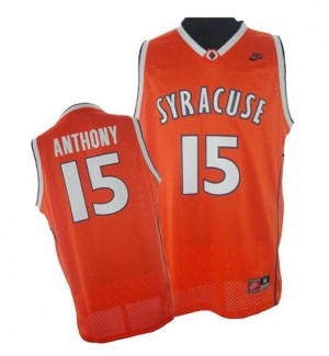 New York Knicks #15 Adidas Syracuse College Orange Authentic Maillot d'équipe de NBA Vente pas cher - Carmelo Anthony pour Homme