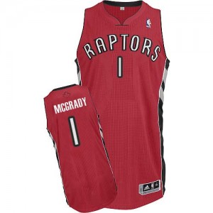 Toronto Raptors Tracy Mcgrady #1 Road Authentic Maillot d'équipe de NBA - Rouge pour Homme
