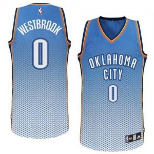 Oklahoma City Thunder Russell Westbrook #0 Resonate Fashion Authentic Maillot d'équipe de NBA - Bleu pour Homme