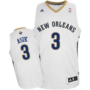 Maillot NBA New Orleans Pelicans #3 Omer Asik Blanc Adidas Swingman Home - Homme
