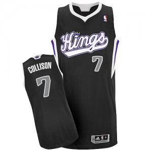 Maillot NBA Sacramento Kings #7 Darren Collison Noir Adidas Authentic Alternate - Homme