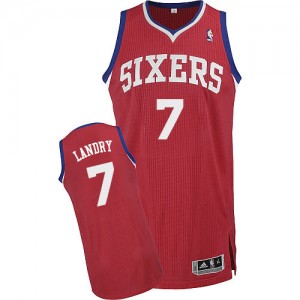 Maillot NBA Rouge Carl Landry #7 Philadelphia 76ers Road Authentic Homme Adidas