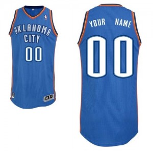 Maillot NBA Bleu royal Authentic Personnalisé Oklahoma City Thunder Road Homme Adidas