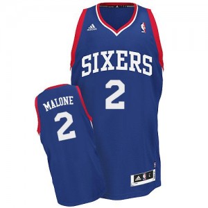 Maillot NBA Bleu royal Moses Malone #2 Philadelphia 76ers Alternate Swingman Homme Adidas