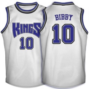 Maillot NBA Authentic Mike Bibby #10 Sacramento Kings Throwback Blanc - Homme