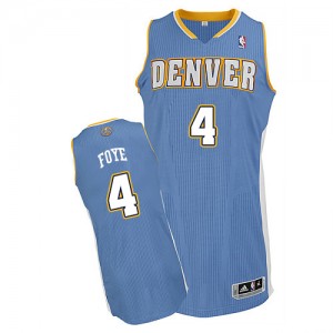 Maillot NBA Bleu clair Randy Foye #4 Denver Nuggets Road Authentic Homme Adidas