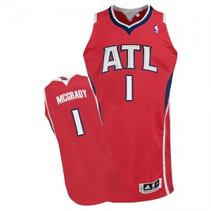 Maillot NBA Rouge Tracy Mcgrady #1 Atlanta Hawks Alternate Authentic Homme Adidas