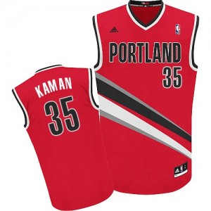 Maillot Adidas Rouge Alternate Swingman Portland Trail Blazers - Chris Kaman #35 - Homme