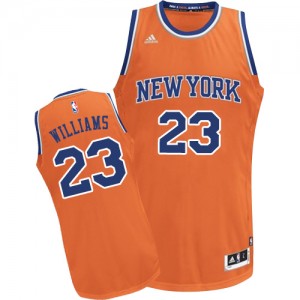Maillot NBA New York Knicks #23 Derrick Williams Orange Adidas Swingman Alternate - Homme