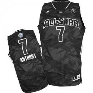 Maillot NBA Noir Carmelo Anthony #7 New York Knicks 2013 All Star Swingman Homme Adidas