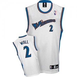 Maillot Adidas Blanc Authentic Washington Wizards - John Wall #2 - Homme