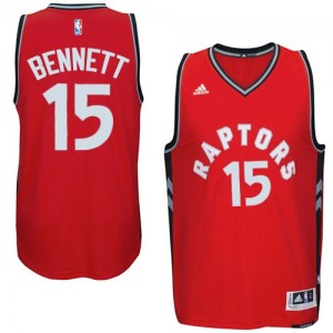 Maillot Adidas Rouge climacool Authentic Toronto Raptors - Anthony Bennett #15 - Homme