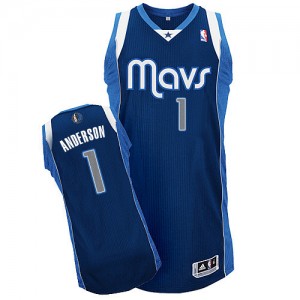 Dallas Mavericks #1 Adidas Alternate Bleu marin Authentic Maillot d'équipe de NBA Braderie - Justin Anderson pour Homme