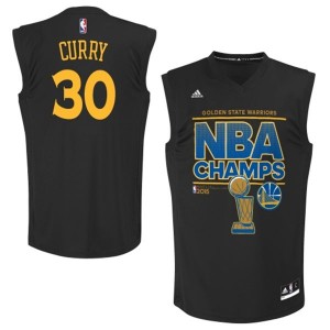 Maillot Adidas Noir 2015 NBA Finals Champions Authentic Golden State Warriors - Stephen Curry #30 - Homme