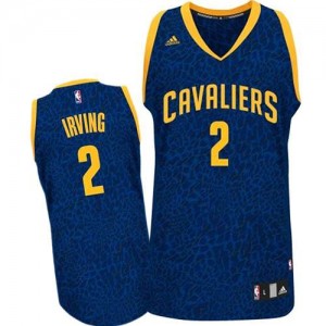 Maillot NBA Cleveland Cavaliers #2 Kyrie Irving Bleu Adidas Authentic Crazy Light - Homme