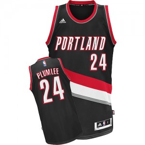 Maillot NBA Noir Mason Plumlee #24 Portland Trail Blazers Road Swingman Homme Adidas