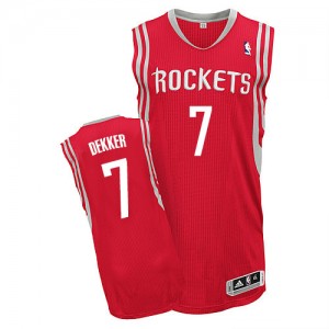 Houston Rockets Sam Dekker #7 Road Authentic Maillot d'équipe de NBA - Rouge pour Homme
