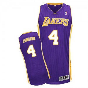 Maillot Adidas Violet Road Authentic Los Angeles Lakers - Byron Scott #4 - Homme