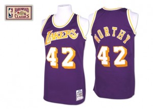 Maillot NBA Authentic James Worthy #42 Los Angeles Lakers Throwback Violet - Homme