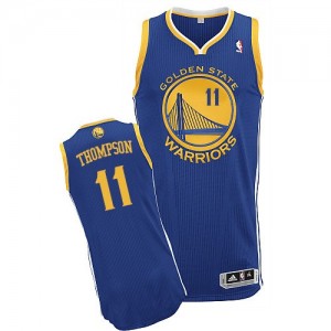 Golden State Warriors Klay Thompson #11 Road Authentic Maillot d'équipe de NBA - Bleu royal pour Homme