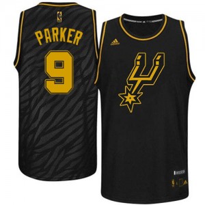 San Antonio Spurs Tony Parker #9 Precious Metals Fashion Authentic Maillot d'équipe de NBA - Noir pour Homme