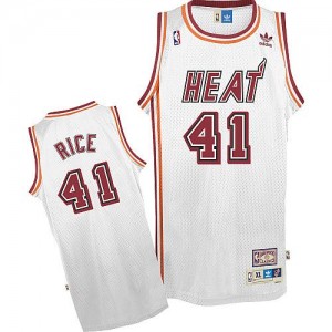 Maillot NBA Blanc Glen Rice #41 Miami Heat Throwback Swingman Homme Adidas