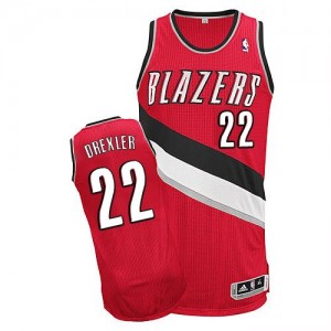 Portland Trail Blazers Clyde Drexler #22 Alternate Authentic Maillot d'équipe de NBA - Rouge pour Homme