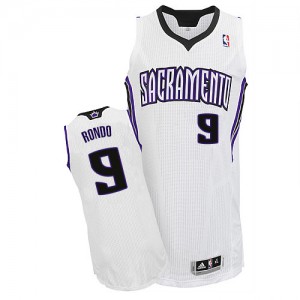 Sacramento Kings #9 Adidas Home Blanc Authentic Maillot d'équipe de NBA Promotions - Rajon Rondo pour Homme